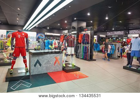 SAINT PETERSBURG, RUSSIA - CIRCA JULY, 2015: inside the store in Galeria shopping center. Galeria is major shopping and entertainment center is located in downtown of St. Petersburg