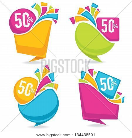 vector collection of bright sale tags banners and stickers