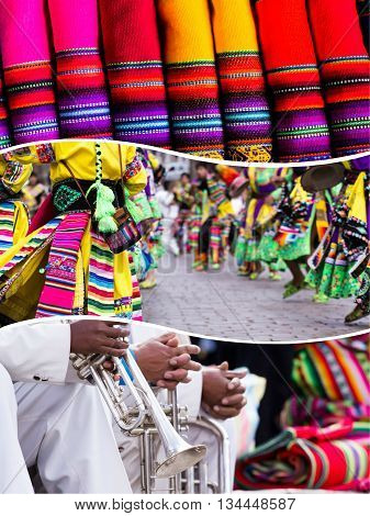 Collage Of Peru Traditional Culture Images - Travel Background (my Photos)