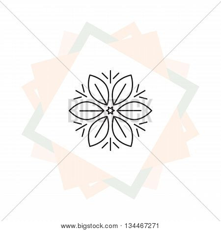 Modern stylish organic logo element in thin line style. Trendy design template. Ecology natural concept.