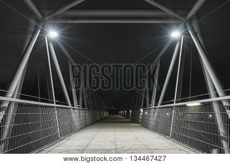 Night shot of a bridge in Regensburg, Bavaria, Germany