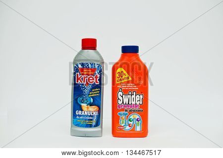 Berezovitsa, Ukraine - Circa June, 2016: Set Of Drain Cleaner Kret And Swider