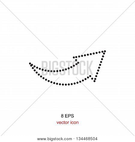 Black simple icon arrow isolated on white background