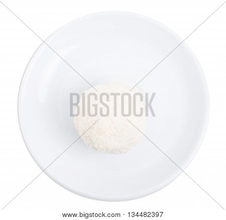 Delicious almond and coconut candy. Isolated on a white background.