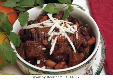 Três feijão Chili, close-up