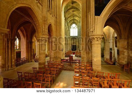 Triel sur Seine France - april 12 2016 : the gothic and renaissance Saint Martin church