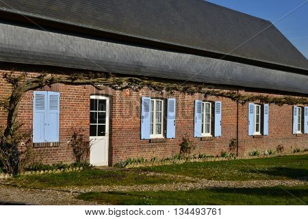 Fleury la Foret France - march 15 2016 : the picturesque village in winter