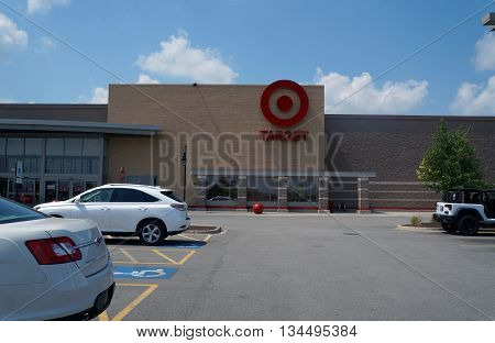 SHOREWOOD, ILLINOIS / UNITED STATES - AUGUST 16, 2015: One may purchase home goods, clothing, electronics, etc. at the Shorewood Target store, which offers exclusive designer collections.