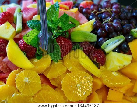 Banquet fresh fruit platter  with a tasty variety.