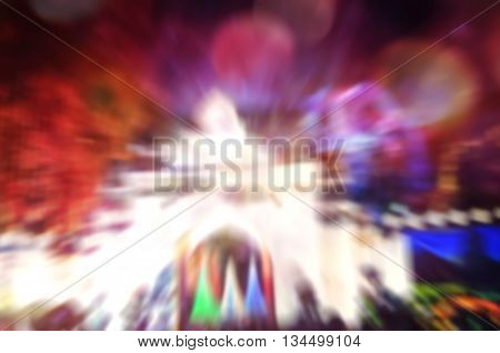 Abstract Blurred and soft photo of night festival and bokeh of lights background