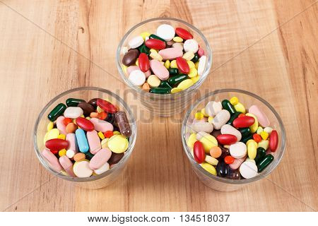 Heap Of Colorful Medical Pills And Capsules, Health Care Concept