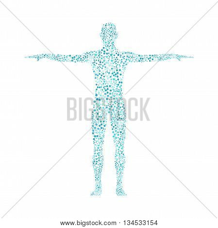 Human. Structure molecule of man. Vector illustration. Medicine, science and technology. Scientific Vector for your design.