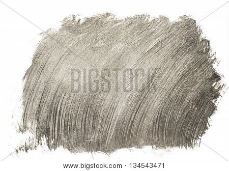 Silver abstract background. Background of brush strokes of acrylic silver paint