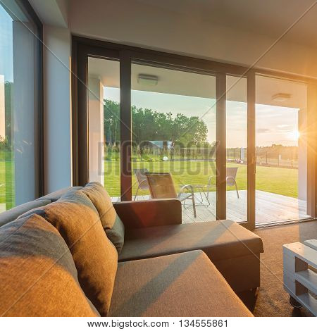 Sunset In Modern Living Room