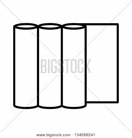 Rolls of paper icon in outline style on a green background