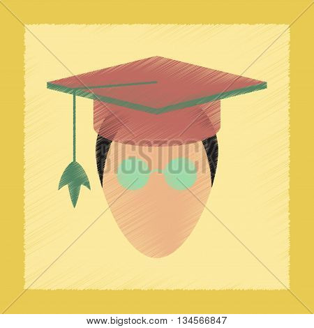 flat shading style icon school scientist glasses