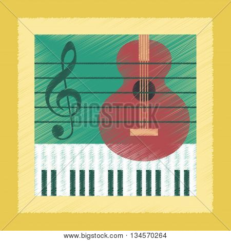flat shading style icon school music lesson