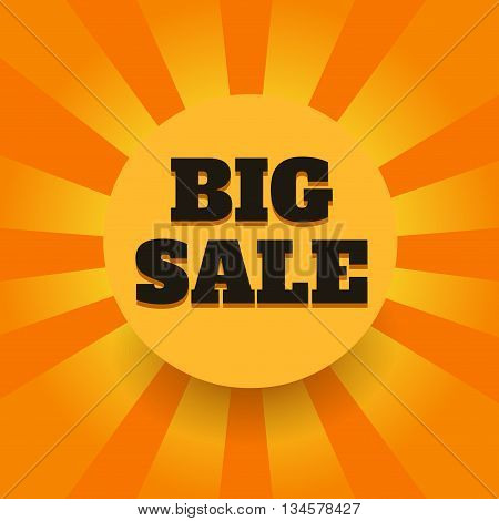 Big Sale Round banner. Retro Background. Vector Illustration