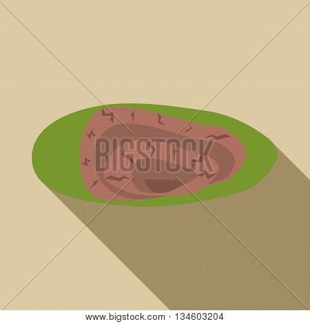 Big quarry icon in flat style on a beige background