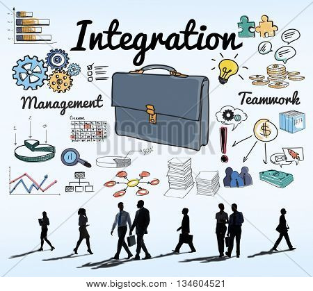 Integration Blend Combine Merge Unite Consolidate Concept
