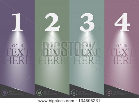 Four color infographic vector and light background