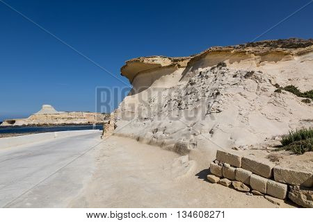 Sandstone Cliffs Above The Xwejni Bay