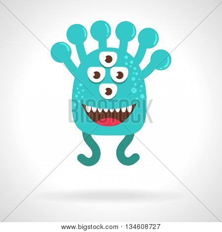 Cute monster. Cartoon illustration, flat style. Vector illustration on white background. Character
