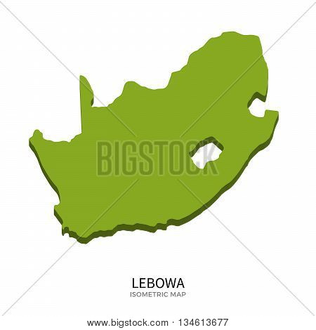 Isometric map of Lebowa detailed vector illustration. Isolated 3D isometric country concept for infographic