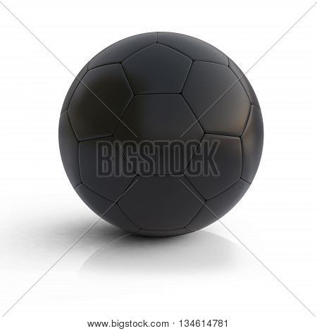 3d illustration of a black soccer ball on isolated background