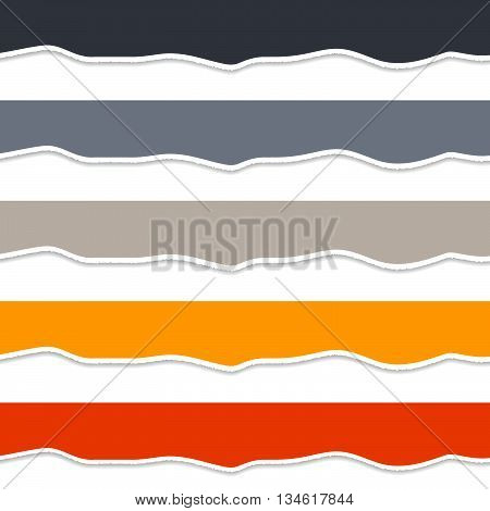 Torn paper pastel pieces in trendy сolour. Vector illustration. Design elements - colored paper with ripped edges.