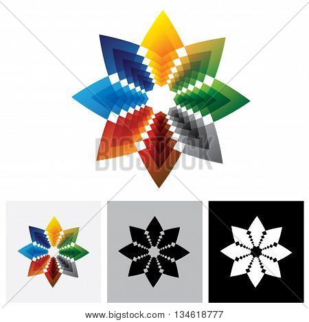 Abstract Colorful Vector Icon Logo Of Star Creative Design Symbol