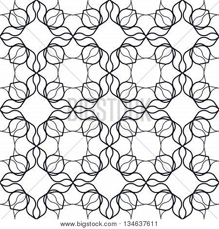 Art Nouveau Linear Pattern. Abstract geometrical background with wavy organic shapes. Seamless repeat.
