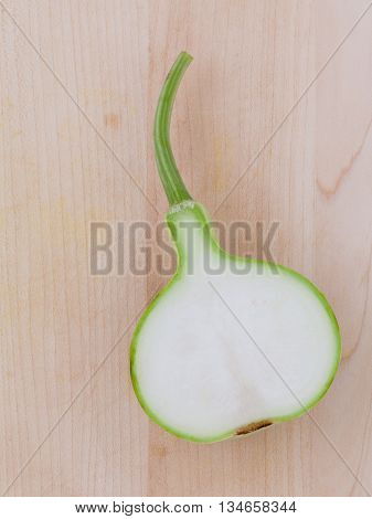 Halved Bottle Gourd Or Calabash Gourd .the One Of The Vegetables Recommended  In Weight Control Prog