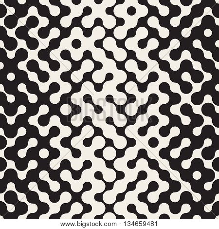 Vector Seamless Black And White Hexagonal Lines Geometric Pattern
