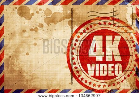 4k video, red grunge stamp on an airmail background