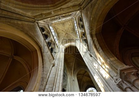 Triel sur Seine France - march 1 2016 : the gothic and renaissance Saint Martin church