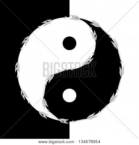 Yin Yang Black And White With Arrow