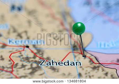 Zahedan pinned on a map of Iran