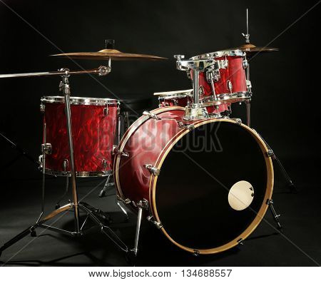 Drum set on a stage