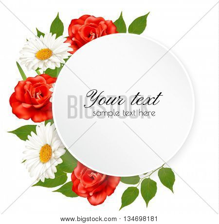 Holiday background with summer beautiful flowers. Vector.