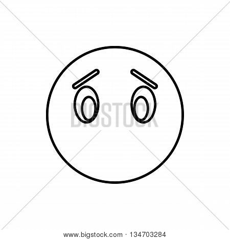 Emoticon without mouth icon in outline style isolated on white background