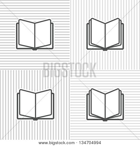 Book icons on stripped background for education and traning