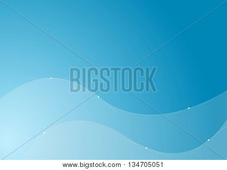 Blue wavy curves with anchor points vector background