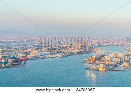OSAKA, JAPAN - November  30, 2015 : Osaka city view from Umeda sky building, Osaka. View from the top.