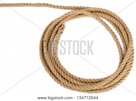 Rope loop isolated on white background, closeup