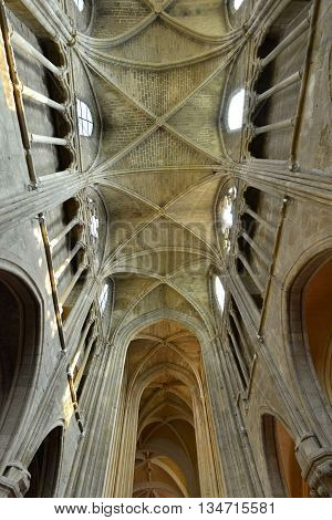 Triel sur Seine France - march 1 2016 : the gothic and renaissance Saint Martin church