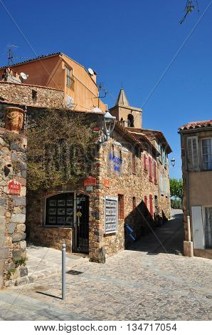 Grimaud France - april 16 2016 : the picturesque historical village