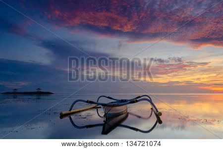 Karang Beach Sanur , Bali Morning  Sunrise on Cloudy