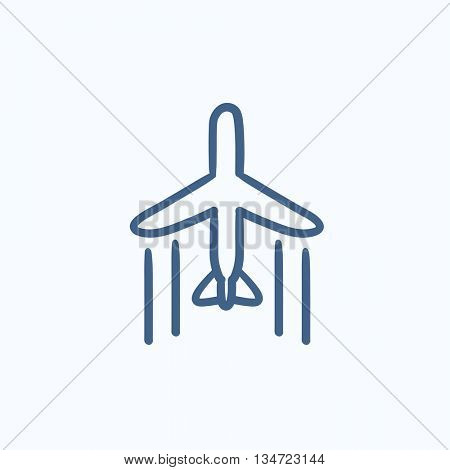 Cargo plane vector sketch icon isolated on background. Hand drawn Cargo plane icon. Cargo plane sketch icon for infographic, website or app.
