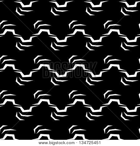 Seamless abstract vector zigzag pattern in back and white background